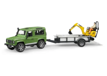 Bruder Land Rover With JCB Micro Excavator